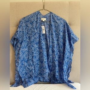 NEW WITH TAGS: Blue with white floral pattern summer shawl from LOFT outlet